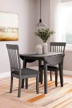 New dining table with double drop leaves and 2 or 4 padded chairs
