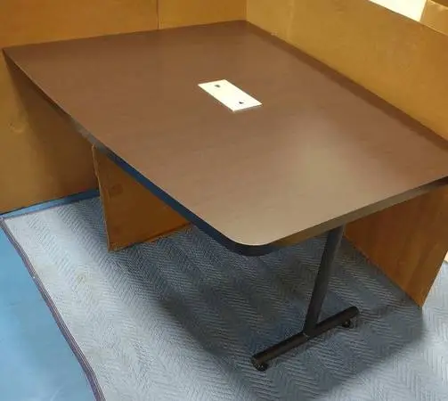 *2 New in Box Espresso 5ft Wall Mount Conference Table w/ Blk T Leg