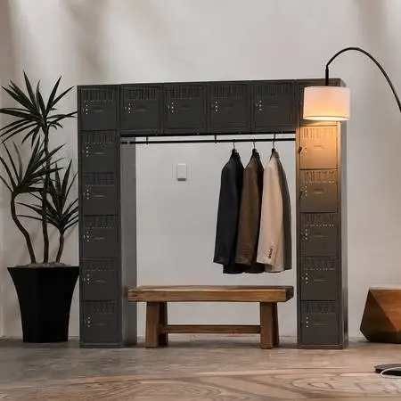 SALSBURY INDUSTRIES 16-CUBBY STEEL BRIDGE LOCKER + WARDROBE 🔐
