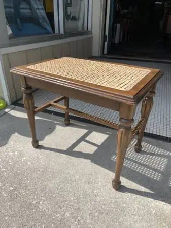 Antique Cane seat vanity bench