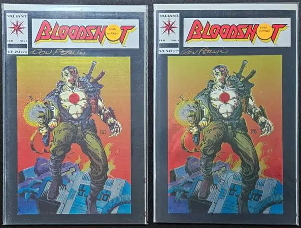 bloodshot #1 comic book Signed artist PERLIN = COA