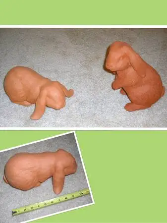 clay rabbits - both for $20