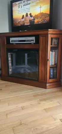 TV stand with fireplace