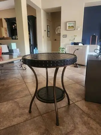Round side table