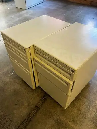 (4) 20D Two Drawer Mobile Pedestal Files w/wheels -   EACH