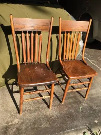 Solid oak chairs.  4 chairs