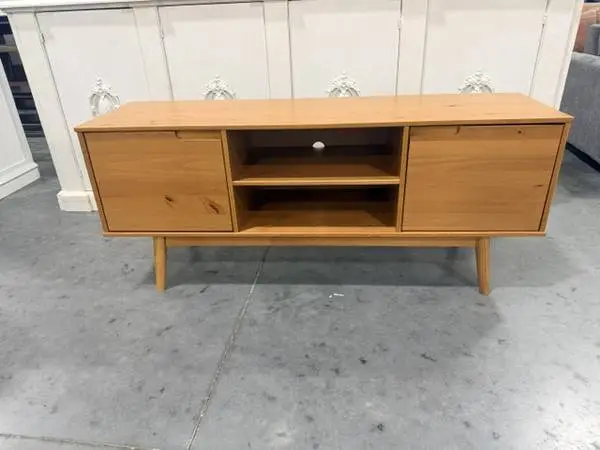Sloane Adair 58 Solid Wood TV Stand Caramel Brand New