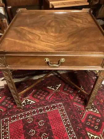 BAKER FURNITURE USA Vintage Chippendale Side/Accent Table-Fret Work