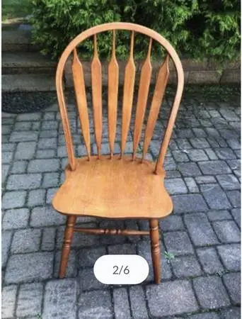 Windsor Arrowback Solid Oak Wood Dining Chair (Made in the USA)