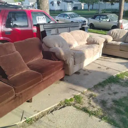 Furniture - Bassett sofa, and sofa and loveseat set, prices below