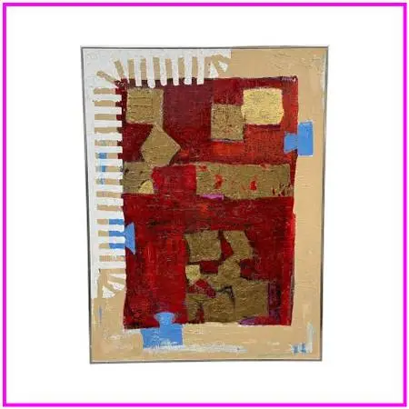 Mixed Media Metallic Abstract Original Artwork, Signed