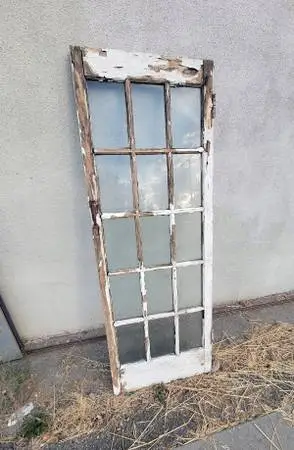 28x 77 antique 15 panel glass French DOOR for decor
