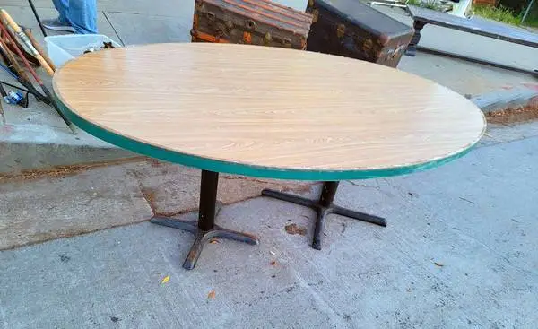 SALE 6 ft MCM Surfboard Style Oval DINING TABLE conference formica