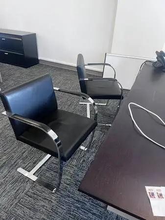 Fine Soft Black Leather Side Chairs (soft)