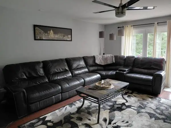 Leather sectional
