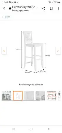 2 White wood Bar Stools New