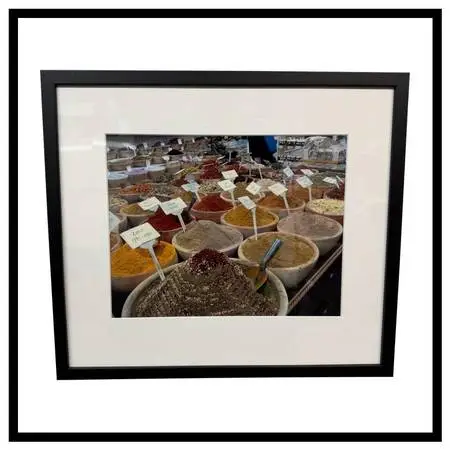 Middle Eastern Spice Market Photograph, Framed