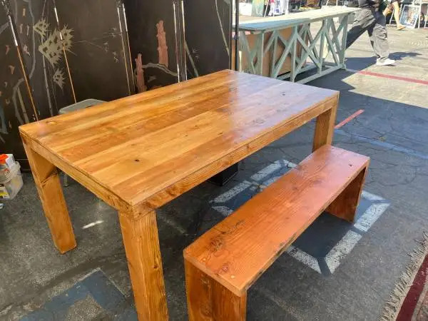 Wood dining table set