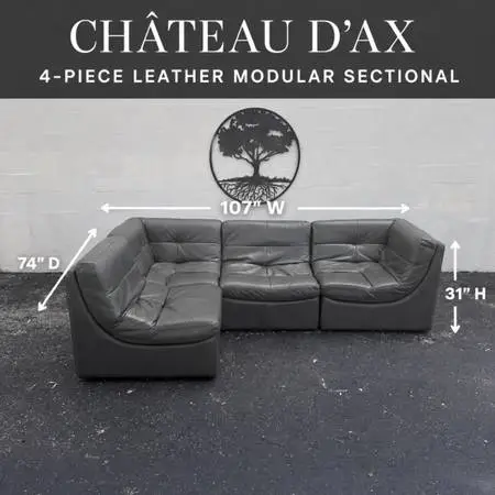 Château d’Ax Italian Leather Modular Sectional Sofa