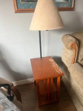 Floor lamp/end table combo