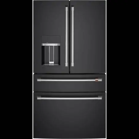 CAFE 36 FULL DEPTH MATTE BLACK FRENCH 4 DOOR FRIDGE (OUT OF BOX)