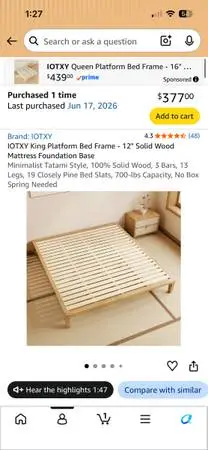 King size bedframe