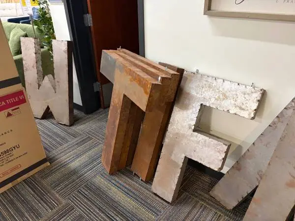 Industrial Large (& small) Metal Letters & Home Decor Sale
