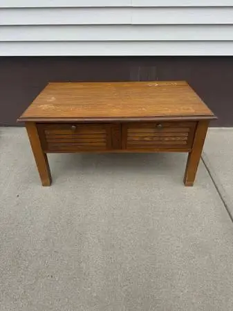 Household Wooden Coffee Table With Drawers