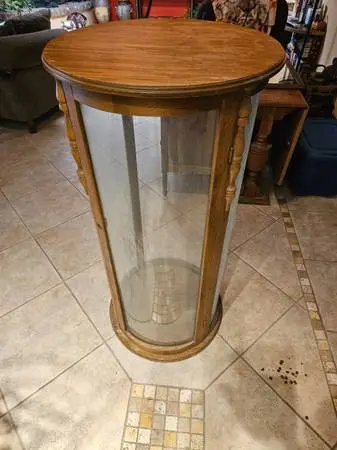 Vintage wood glass curio cabinet project!