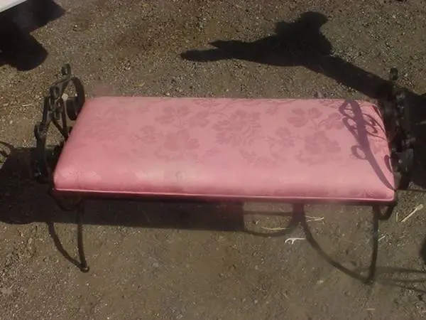 wrought iron bench padded seat