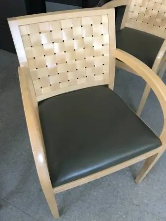 Maple wood -Khaki Leather Side Chairs