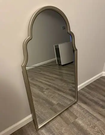 Allen + Roth Arch Champagne Silver Wall Mirror (24 x 41)