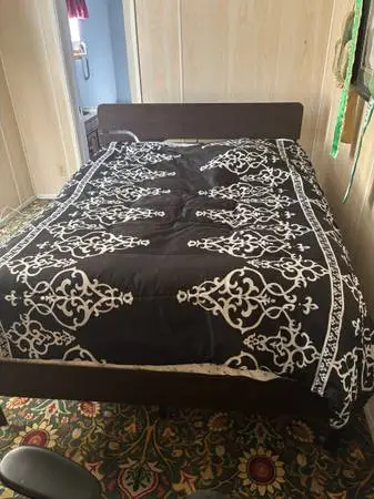 Full size bed with frame +box spring + mattress