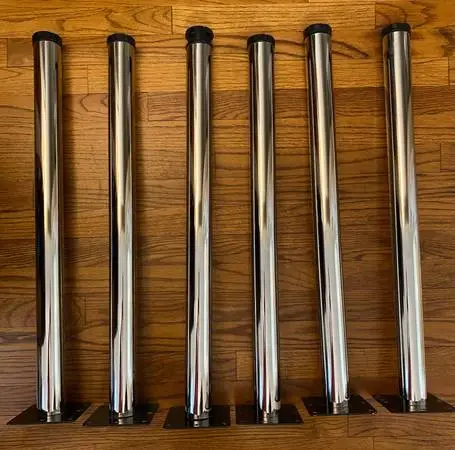 Hafele Polished Chrome Finish Table Legs 27 inches - set of 6