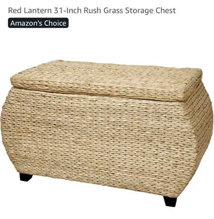 Rush Seagrass Banana Leaf Storage Chest 31” -  See Pics & Description