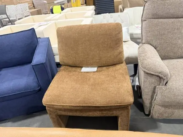 Studio McGee Saddle Seat Slipper Accent Chair Camel Brand New