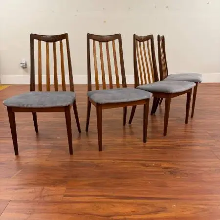 6 Sets Vintage Dining Chairs, Mid Century, Danish Etc.