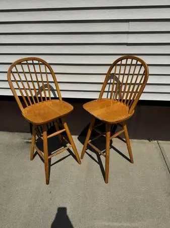 Set Of 2 Household Kitchen Wooden Stool Chairs