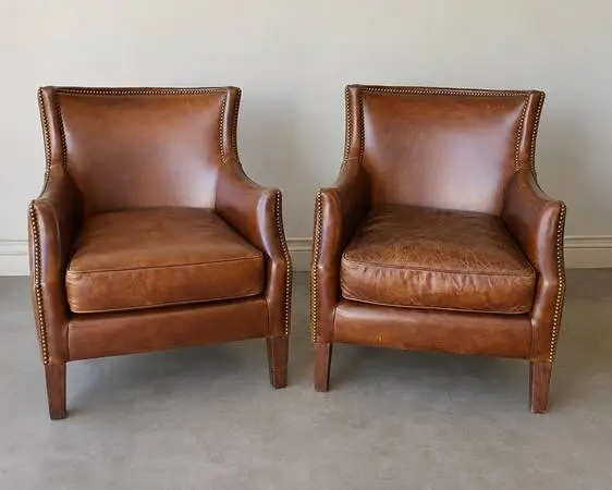 vintage leather club chairs