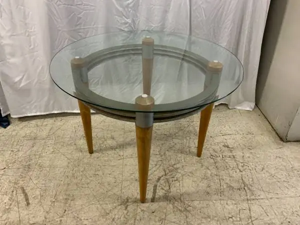 Circular mid century glass table