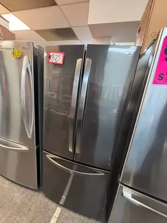 LG 30” black stainless steel french doors fridge with warranty
