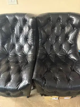 Pair of Excellent black leather chairs