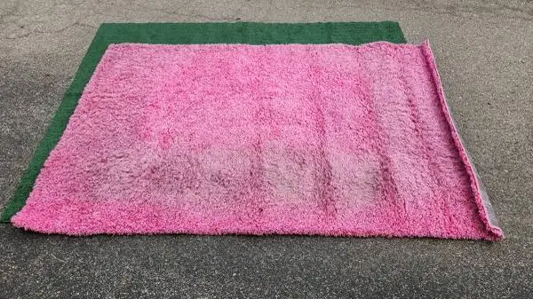 Unique Loom Solo Solid Shag Hot Taffy Pink 5ftx8ft Rug