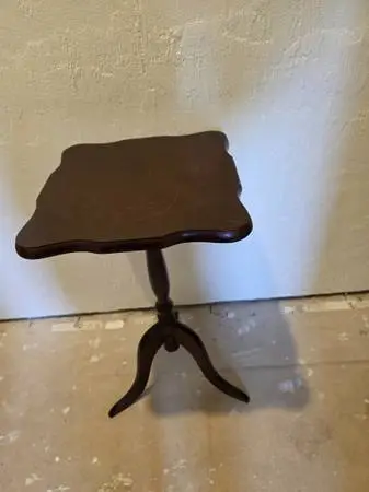 Vintage wooden tripod accent table