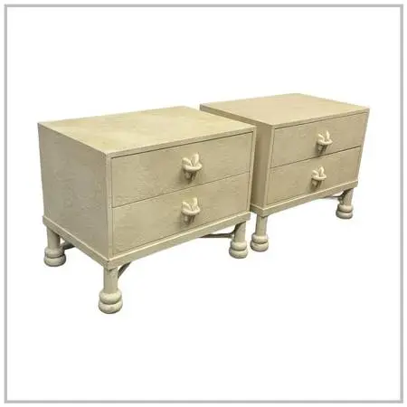 Post Modern Off-white Nightstands, Pair