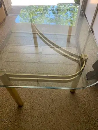 Dinning room table Brass Glass