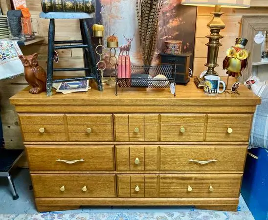 1960s Mid Century Six Drawer Wood Dresser