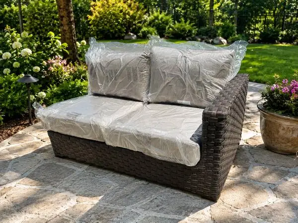 New outdoor patio furniture loveseat sunbrella fabric