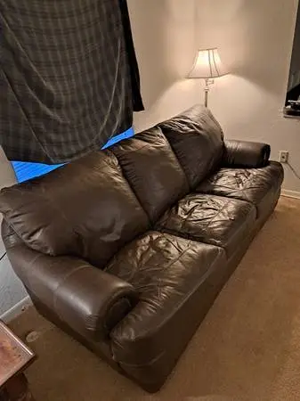 Bedroom Living Room Sets: Cherry/Mahogany/Leather (incl. couch & bed)