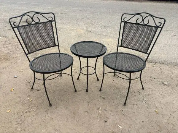 3 piece metal patio set